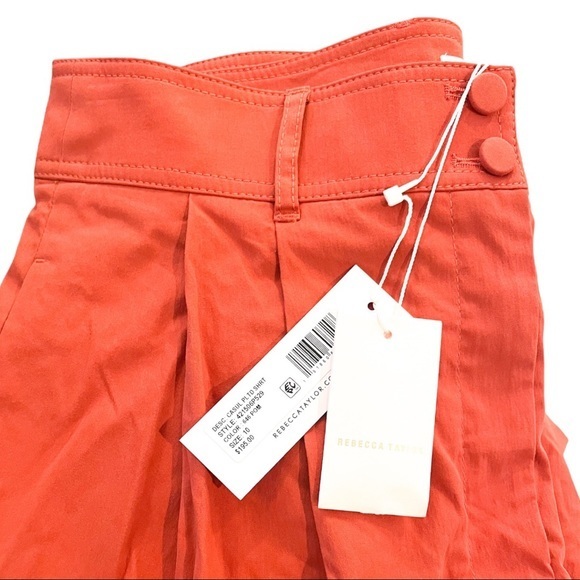 REBECCA TAYLOR Pleated Shorts in Pomodoro - Size 10 - Picture 6 of 7